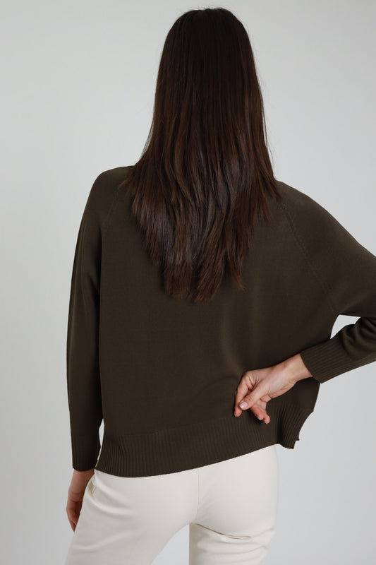 SUSY MIX - MAGLIA SCOLLO A BARCA - MORO