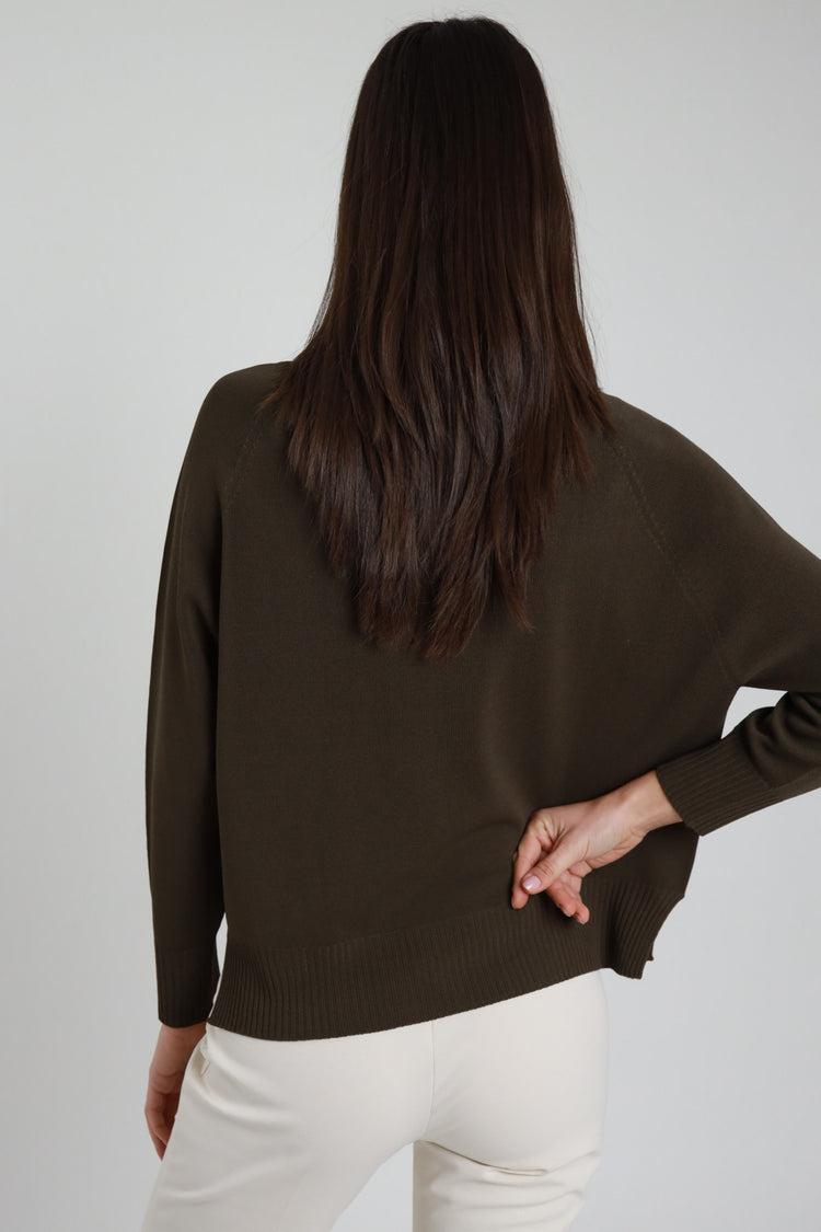 SUSY MIX - MAGLIA SCOLLO A BARCA - MORO