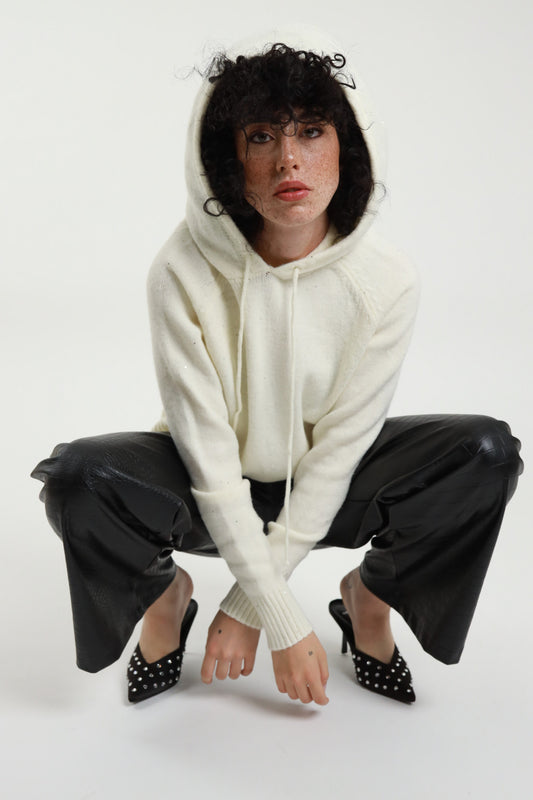 SUSY MIX - FELPA CON CAPPUCCIO - VANIGLIA