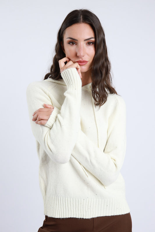 SUSY MIX - FELPA CON CAPPUCCIO - VANIGLIA