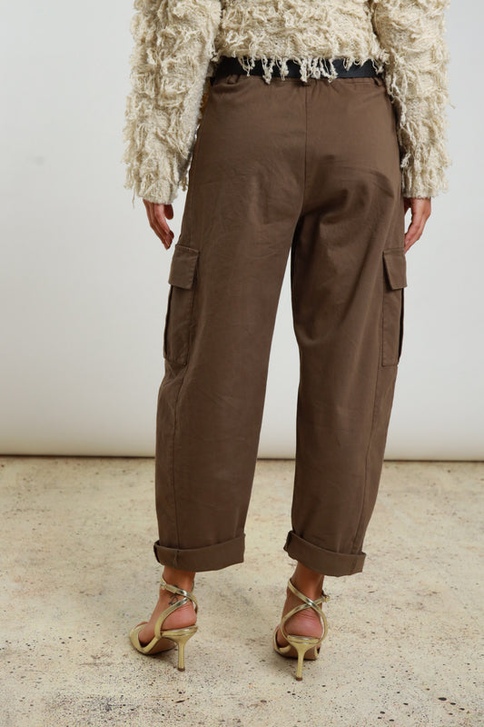 SUSY MIX -  PANTALONE TASCONATO - MORO